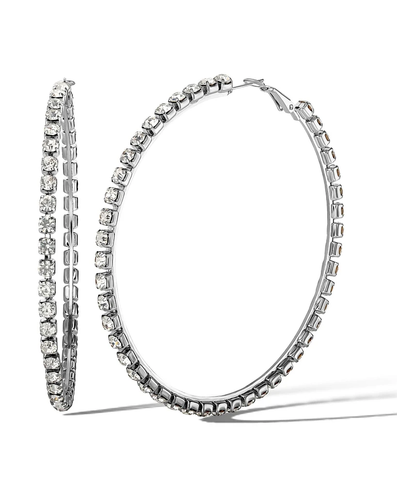 Jessica Simpson Crystal Lined Hoop Earrings