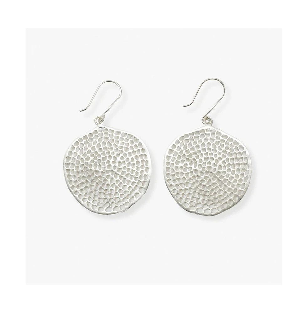 Ink + Alloy Gretchen Large Circle With Holes Earrings Silver