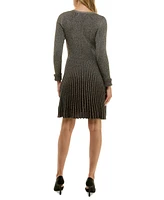 Taylor Petite Metallic Fit & Flare Sweater Dress