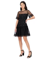 Vince Camuto Petite Embellished Organza Dress