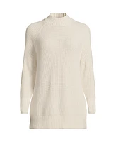 Lands' End Plus Drifter Shaker Easy Fit Mock Neck Sweater