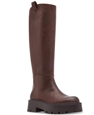 Madden Girl Crow Wide-Calf Lug-Sole Knee High Boots