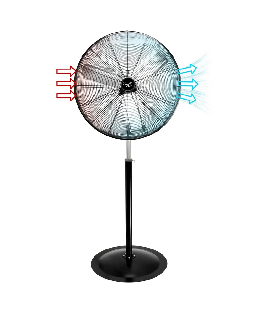 Vie Air 30 Inch Industrial Heavy Duty Pedestal Oscillating Metal Stand Fan