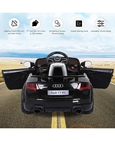 Gymax 12V Audi Tt Rs Electric Kids Ride On Car Licensed Remote Control MP3 Black