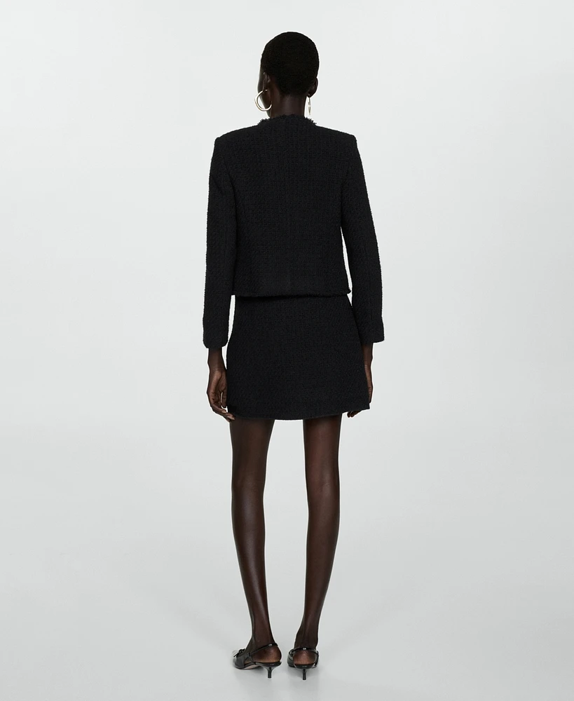 Mango Women's Pocket Tweed Jacket