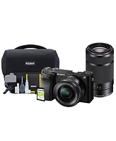 Sony Alpha a6100 Aps-c Mirrorless Camera with 16-50mm and 55-210mm Lenses bundle