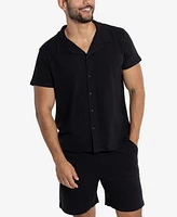 Spring + Mercer Men's Camp Collar Casual Short Sleeve Button-Up Shirt