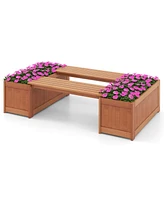 Skonyon Outdoor Plant Container with Seat for Garden Yard Balcony Deck