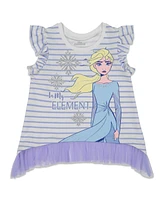 Disney Toddler Girls Frozen Princess Anna Elsa Baby T-Shirt and Shorts Outfit Set to