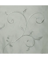 Chanasya Premium Embroidered Swirl Vine Curtains - Sheer Curtains for Living Room, Bedroom, Kitchen - 52" x 96" - Sage, 2 Panels