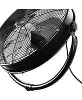 Vie Air 20 Inch Industrial 3 Speed Heavy Duty Powerful and Quiet Metal High Velocity 360 Degree Tilting Pedestal Drum Fan
