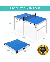 Best Choice Products 6x3ft Portable Ping Pong Table Game Set, Folding Indoor Outdoor Table Tennis w/ 2 Paddles, Balls