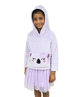 Pink & Violet Toddler Girls Koala Pocket Hoodie Sweater Dress