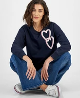 Tommy Hilfiger Women's Chenille Heart Graphic Sweatshirt