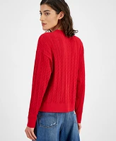 Tommy Hilfiger Women's Cable-Knit Quarter-Zip Sweater