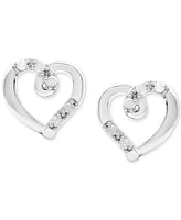 2-Pc. Set Diamond Heart Openwork Pendant Necklace & Matching Stud Earrings (1/6 ct. t.w.) in Sterling Silver