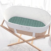 The Peanutshell Green Dino Bassinet Sheets for Newborn Baby Boy & Baby Girl, 4 Pack Set