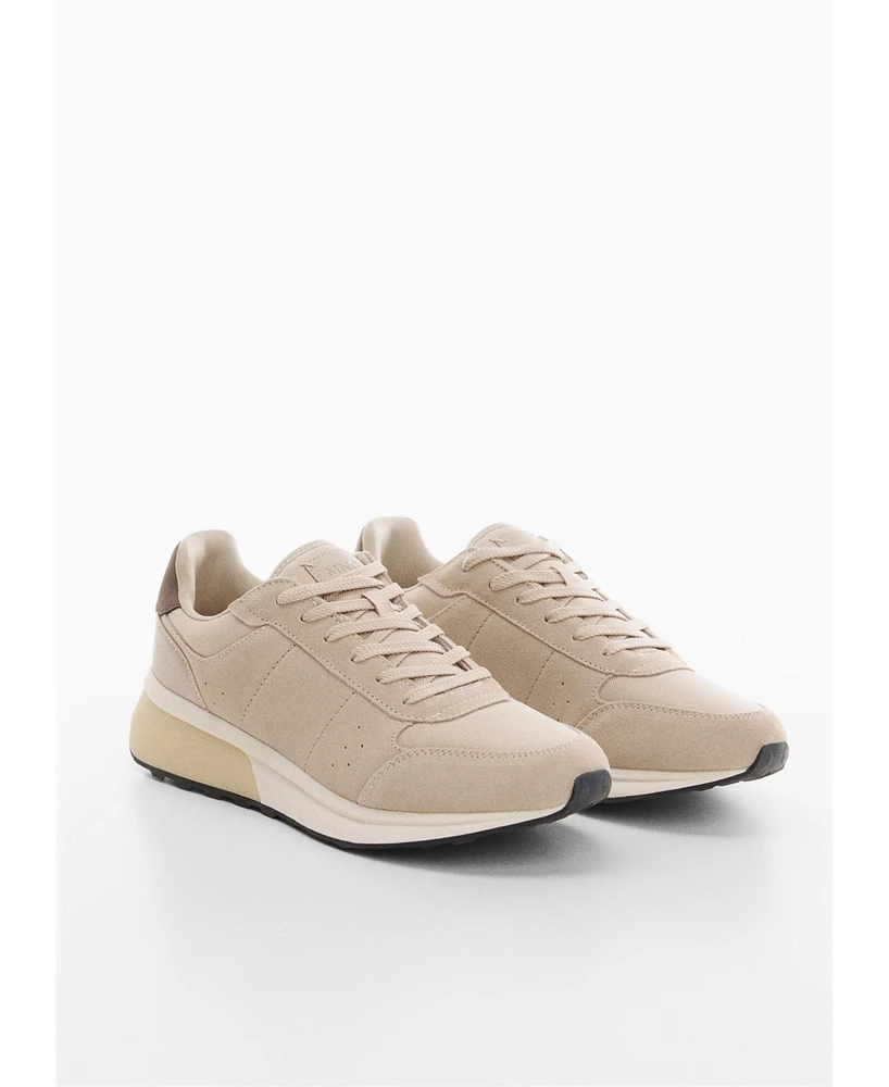 Mango Men's Leather Mixed Sneakers