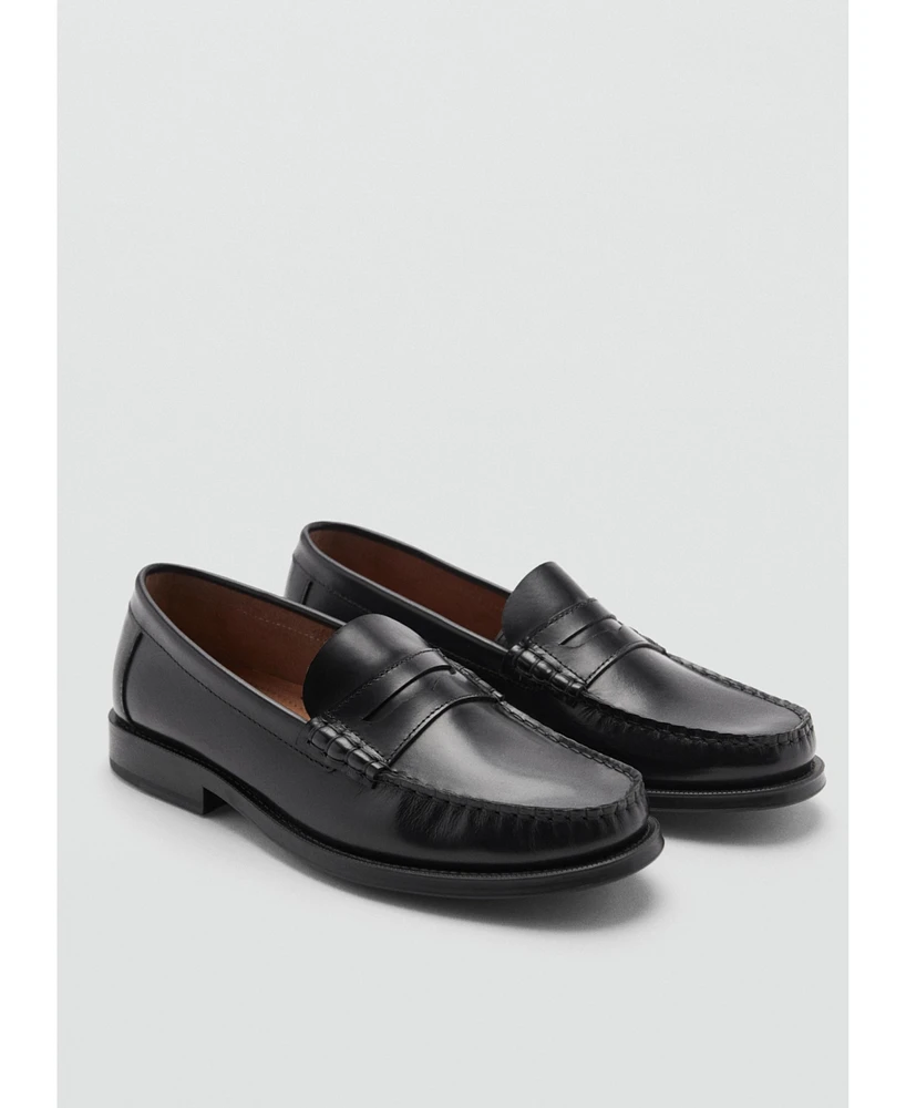 Mango Men's Aged-Leather Loafers