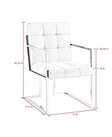 Inspired Home Triniti Velvet Button Tufted Dining Chair Set of 2