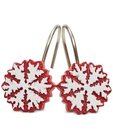 Mistletoe Farms Snowflake 13-Pc. Shower Curtain & Hooks Set