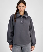 Planet Heart Juniors' Faux-Fur Collar Fleece Henley