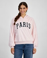 Planet Heart Juniors' Cozy Faux-Fur Hoodie