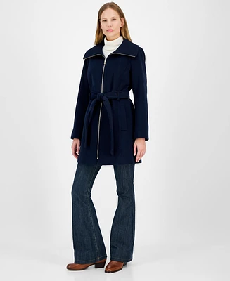 Michael Kors Women's Belted Zip-Front Coat, Created for Macy's