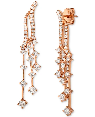 Le Vian Nude Diamond Dangling Drop Earrings (1 ct. t.w.) in 14k Rose Gold