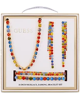 Guess 3-Pc. Set Rhinestone Necklace, Stretch Bracelet, Drop Earrings