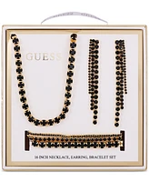 Guess 3-Pc. Set Rhinestone Necklace, Stretch Bracelet, Drop Earrings