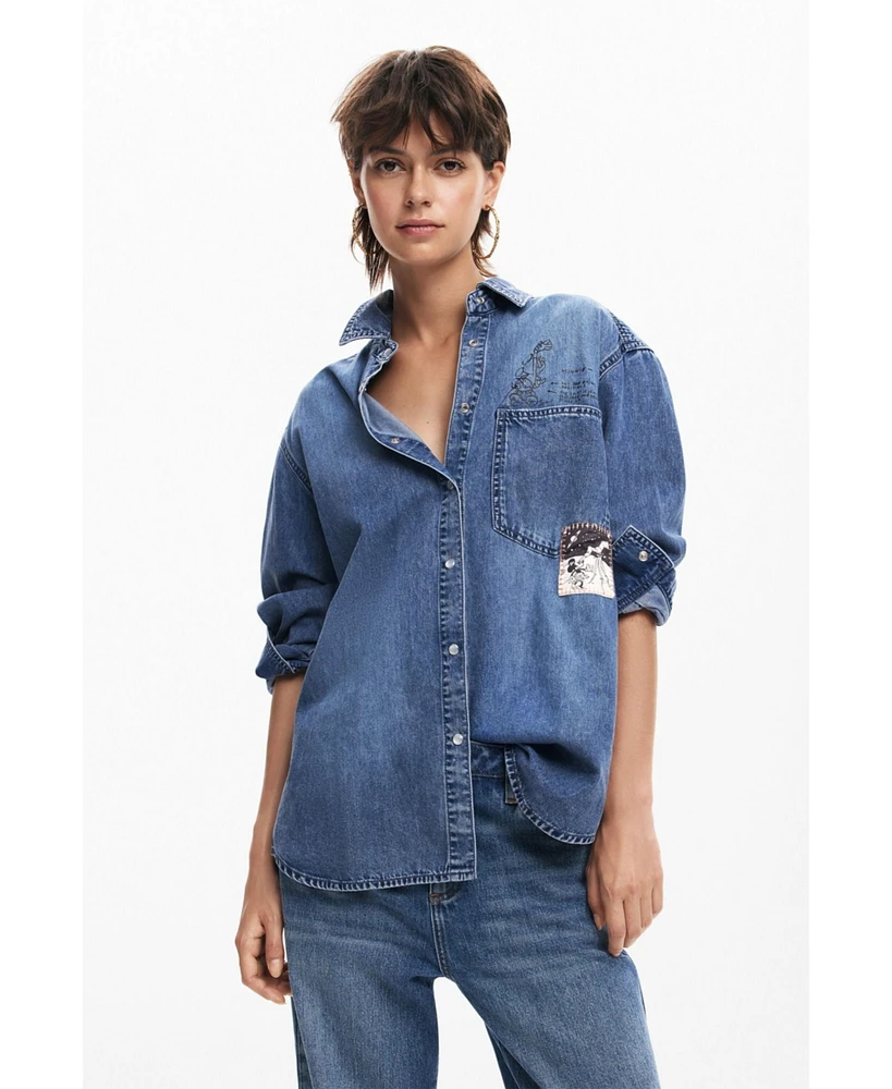 Desigual Women's Mickey Mouse denim shirt