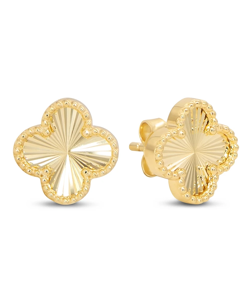 Devata Clover 11x11mm Stud Earrings in 14K Gold, approx. 2.5 grams