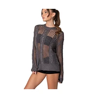 Edikted Women's Cable Open Knit Sweater