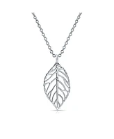 Bling Jewelry Native American Style Bohemian Boho Nature Open Leaf Dangling Pendant Necklace Western Jewelry For Women For .925 Sterling Silver With C