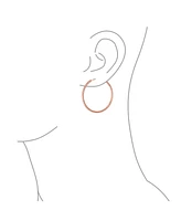 Bling Jewelry Lightweight Round Thin Endless Continuous Twist Hoop Earrings For Women Rose Gold Plated .925 Sterling Silver 1.75 Inches