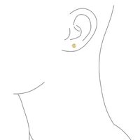 Bling Jewelry Classic Tiny Petite Premium 14K Yellow Gold Round Button Ball Stud Earrings Screw Back 4MM