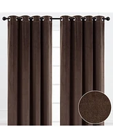 Chanasya Premium Taupe Velvet Curtains Panel Set 2 -Piece