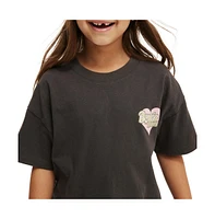 Cotton On Girls Little/Big License Drop Shoulder Short Sleeve Tee