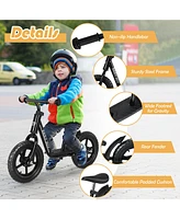 Costway 11'' Kids Balance Bike w/ Footrest No Pedal Toddler Training Bike