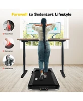Redliro 2 in 1 Under Desk Folding Treadmills Walking Running Machine 7.6MPH for Home Office Black
