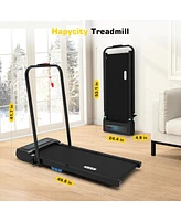 Redliro 2 in 1 Under Desk Folding Treadmills Walking Running Machine 7.6MPH for Home Office Black