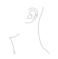 Bling Jewelry Spiral Wire 2 White Freshwater Cultured Pearl Cartilage Ear Cuff Wrap Helix Earrings 14K Gold Plated Sterling Silver