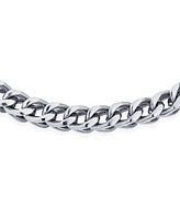 Bling Jewelry Unisex Classic Curb Link Bracelet Solid Heavy Stainless Steel Men Women 8.5 Inch 6MM