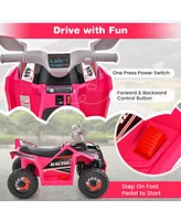 Gymax Kids Electric Ride On Atv Toy 6V Battery Powered Vehicle w/ Direction Control Rose Red