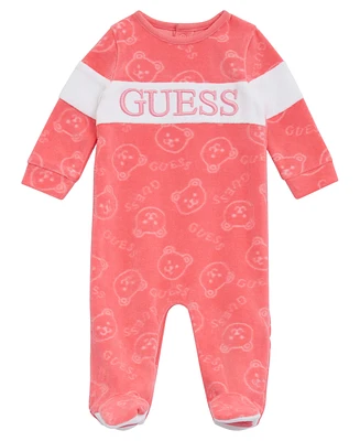 Guess Baby Girls Embossed Footed One Piece