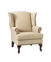 Hulala Home Helmuth Genuine Leather Armchair with Solid Wood Legs