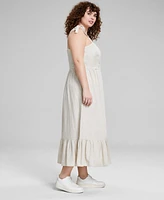 And Now This Trendy Plus Shoulder-Tie Embroidered Dress, Created for Macy's