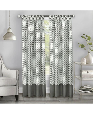 Kate Aurora Modern Chic Geometric Tab Top Window Curtain Panels (2 Pack)