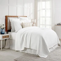 Ihi Home Indi Matelasse, Twin Coverlet, White